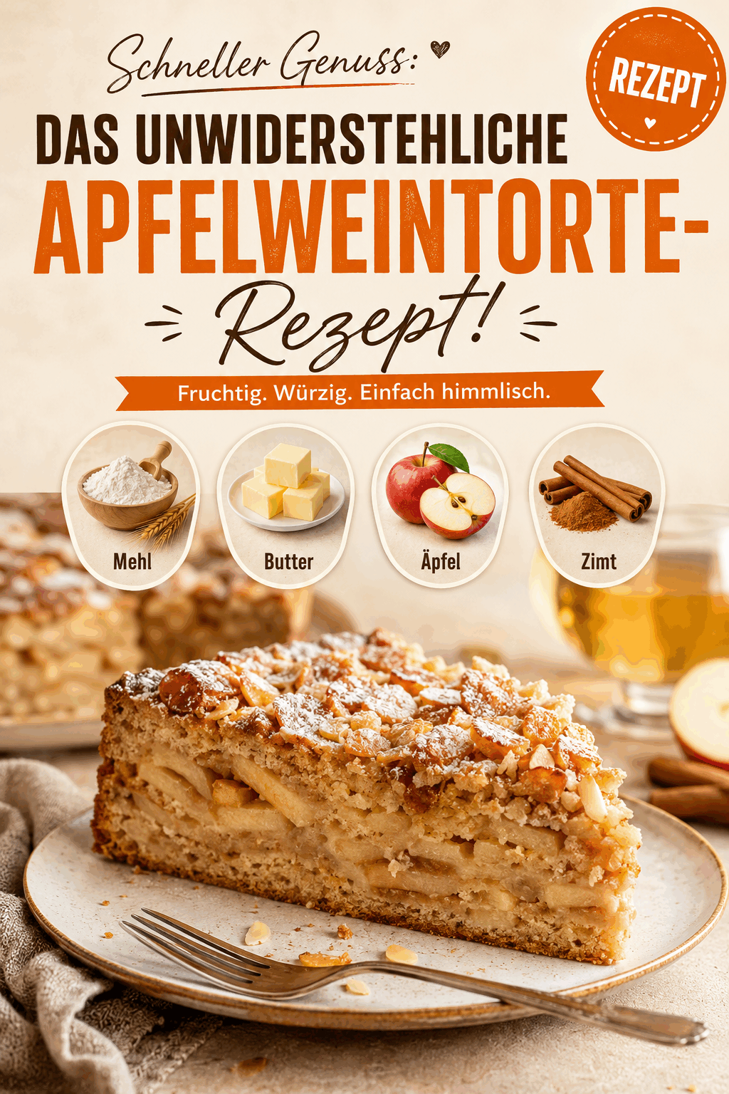 Schneller Genuss: Das unwiderstehliche Apfelweintorte-Rezept!
