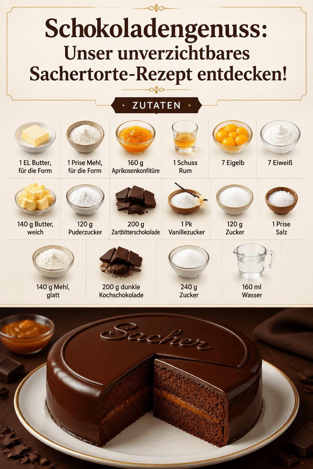 Schokoladengenuss: Unser unverzichtbares Sachertorte-Rezept entdecken!