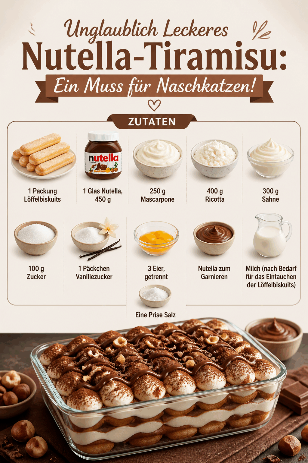 Unglaublich Leckeres Nutella-Tiramisu: Ein Muss für Naschkatzen!