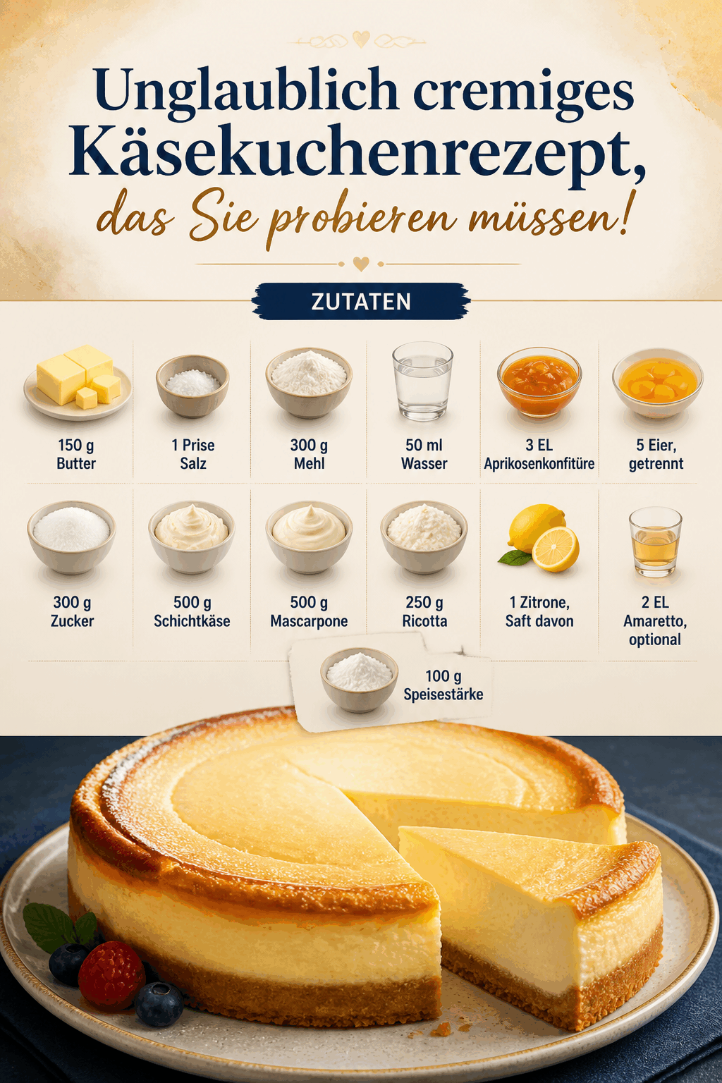Unglaublich cremiges Käsekuchenrezept, das Sie probieren müssen!