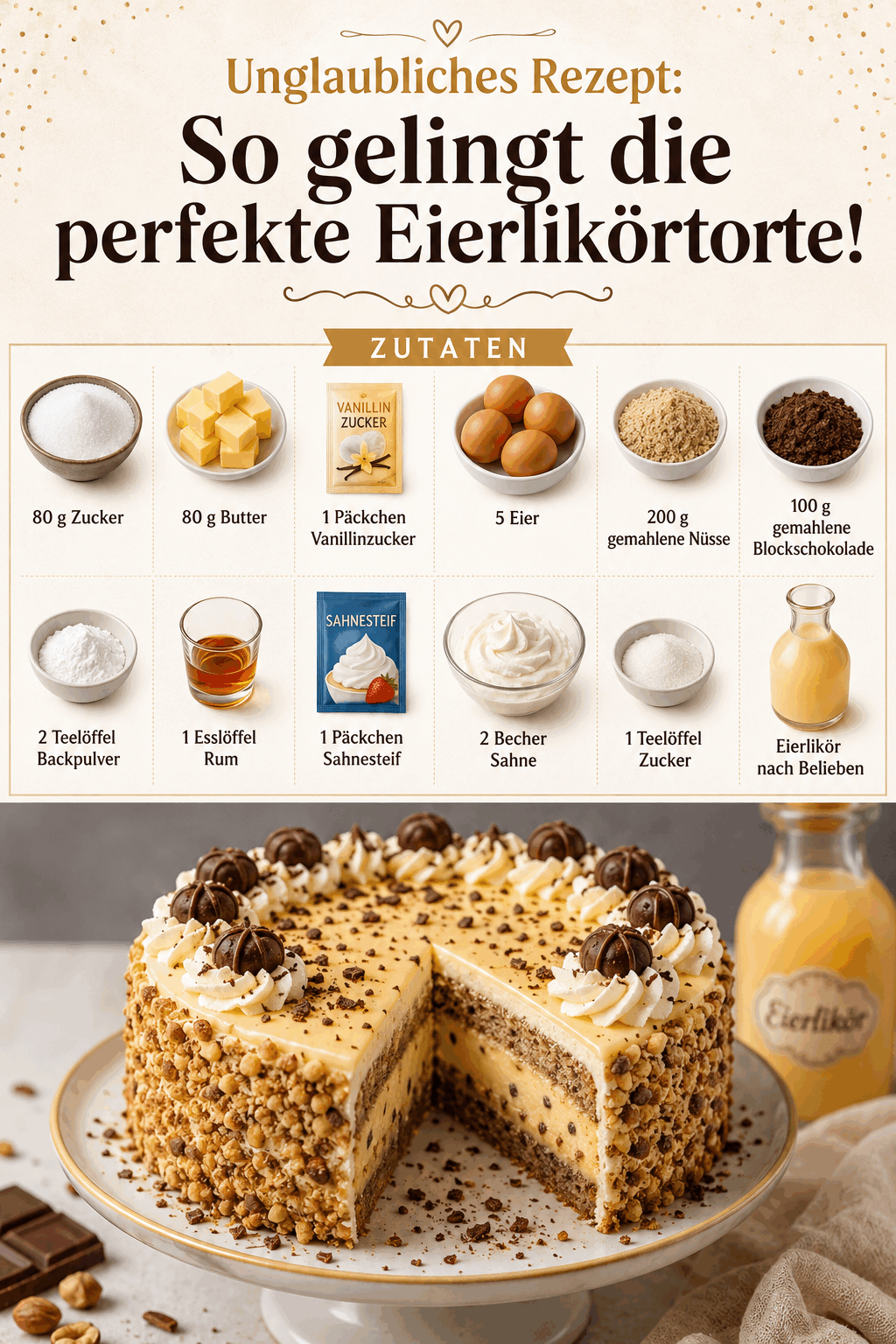 Unglaubliches Rezept: So gelingt die perfekte Eierlikörtorte!