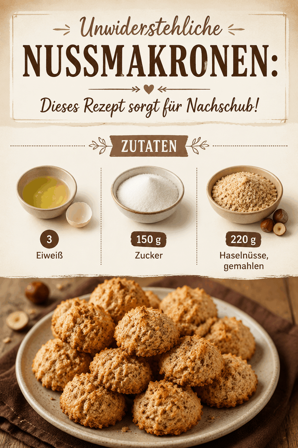 Unwiderstehliche Nussmakronen: Dieses Rezept sorgt für Nachschub!