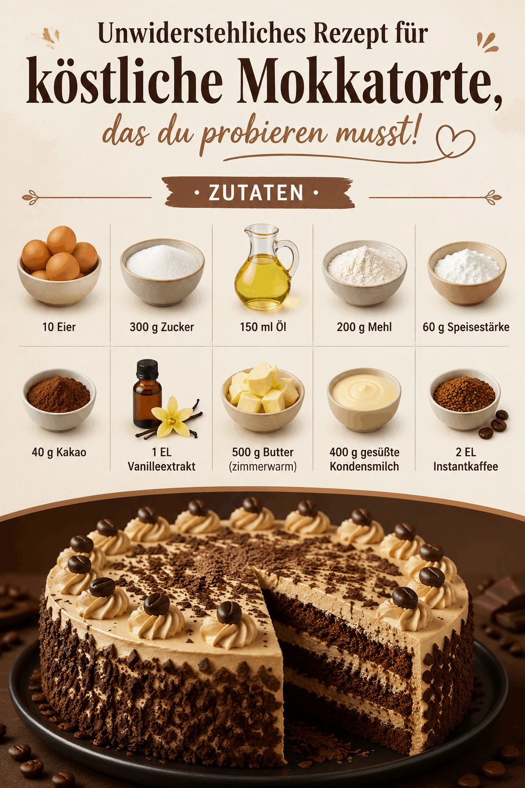 Unwiderstehliches Rezept für köstliche Mokkatorte, das du probieren musst!