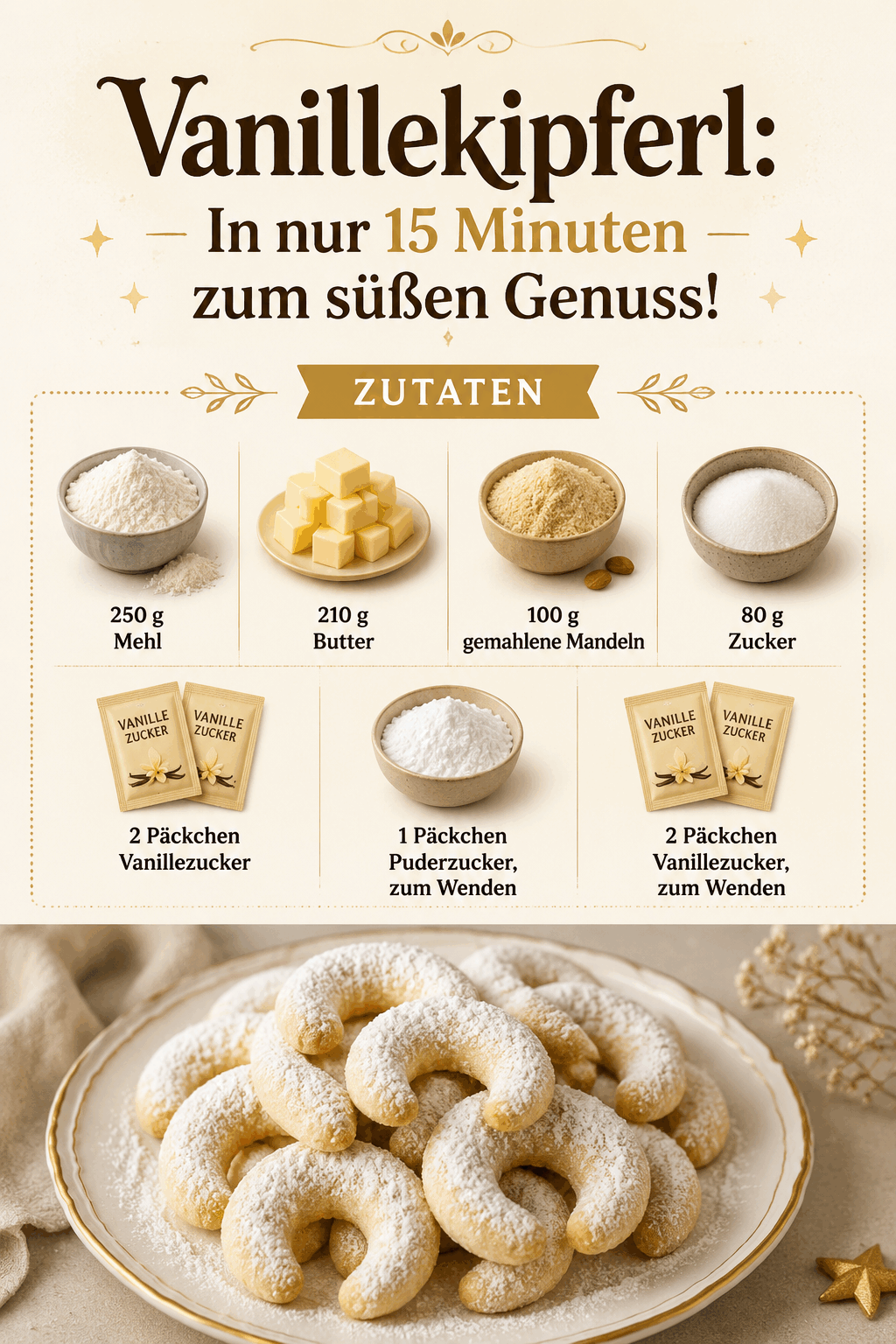 Vanillekipferl: In nur 15 Minuten zum süßen Genuss!