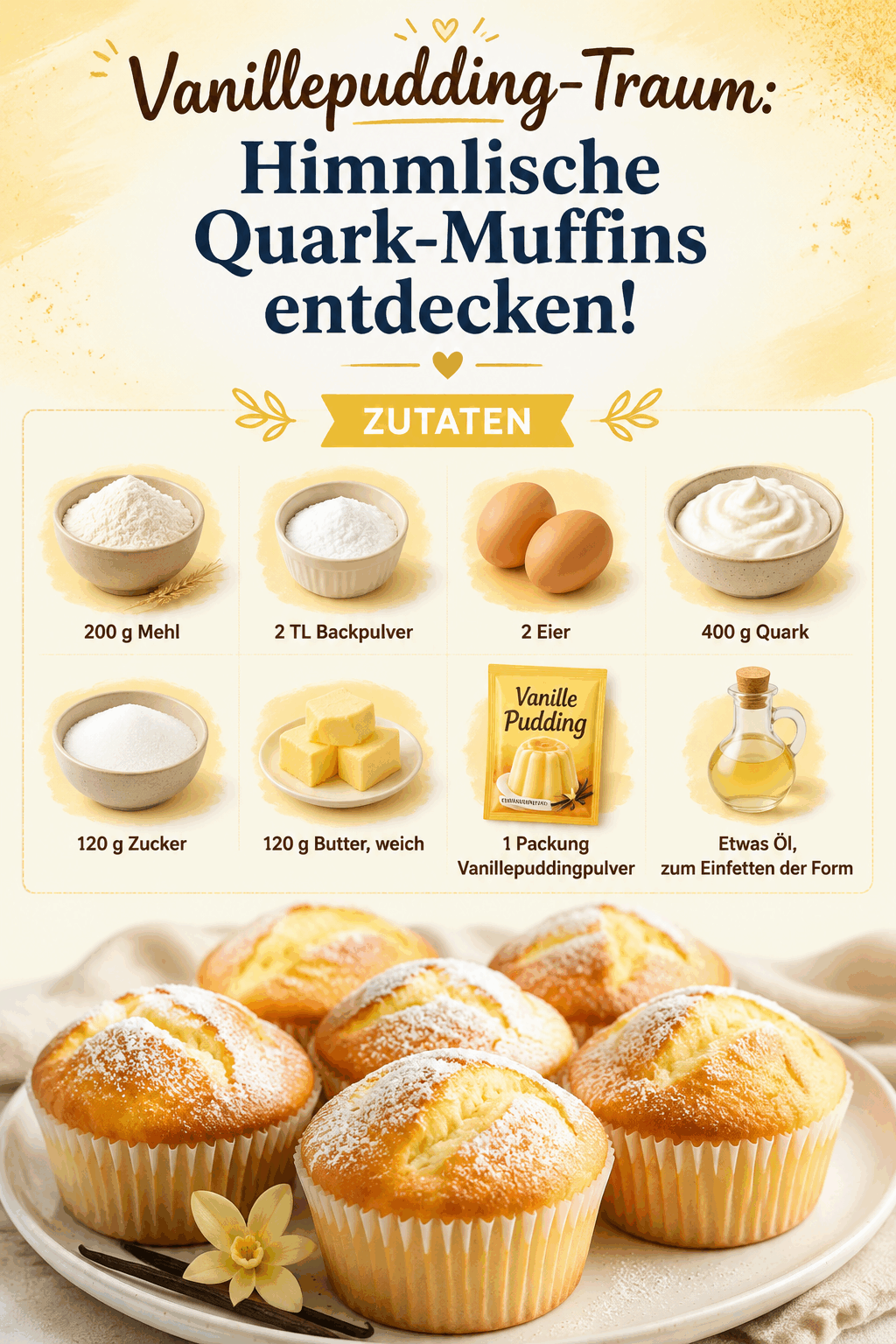 Vanillepudding-Traum: Himmlische Quark-Muffins entdecken!