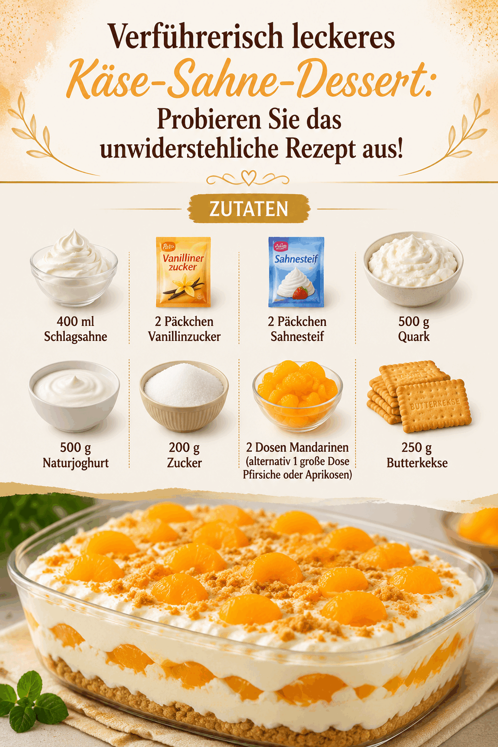 Verführerisch leckeres Käse-Sahne-Dessert: Probieren Sie das unwiderstehliche Rezept aus!
