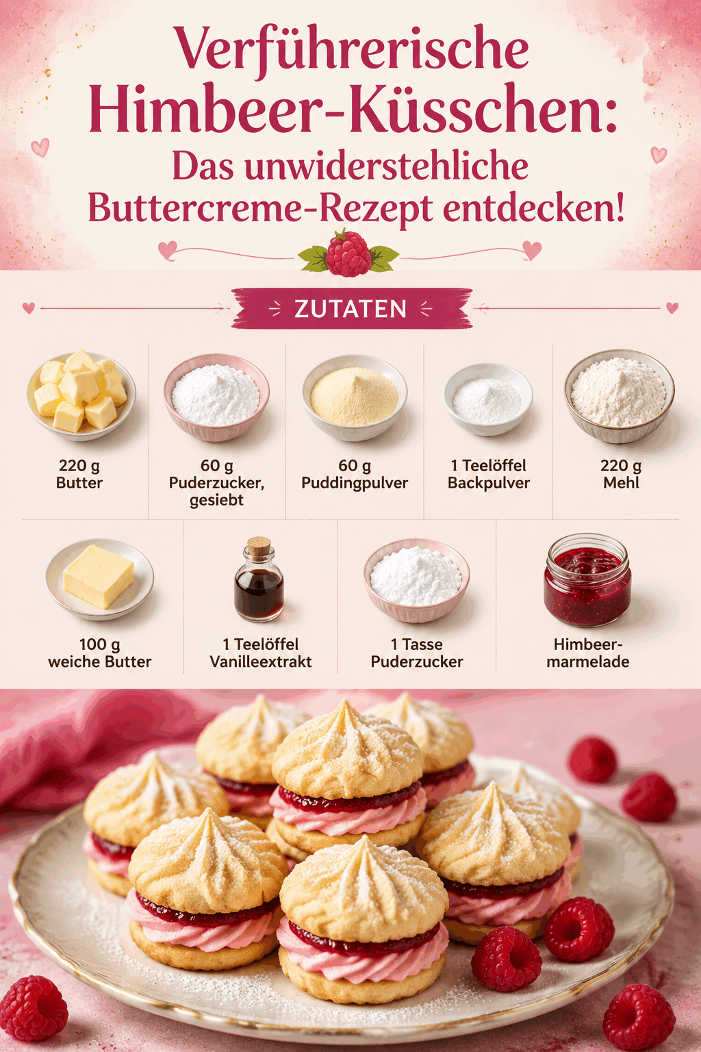 Verführerische Himbeer-Küsschen: Das unwiderstehliche Buttercreme-Rezept entdecken!