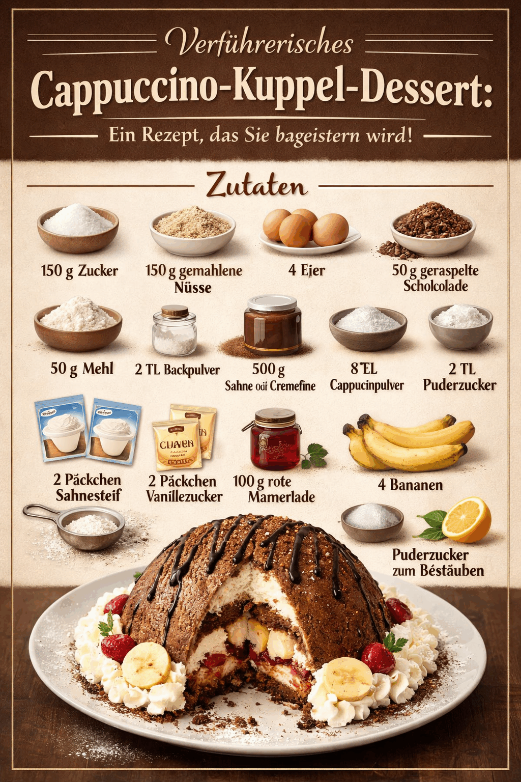 Verführerisches Cappuccino-Kuppel-Dessert: Ein Rezept, das Sie begeistern wird!