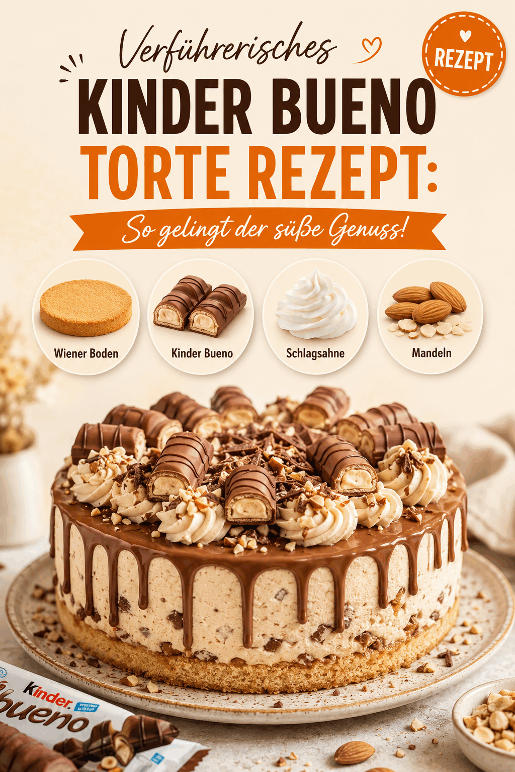 Verführerisches Kinder Bueno Torte Rezept: So gelingt der süße Genuss!