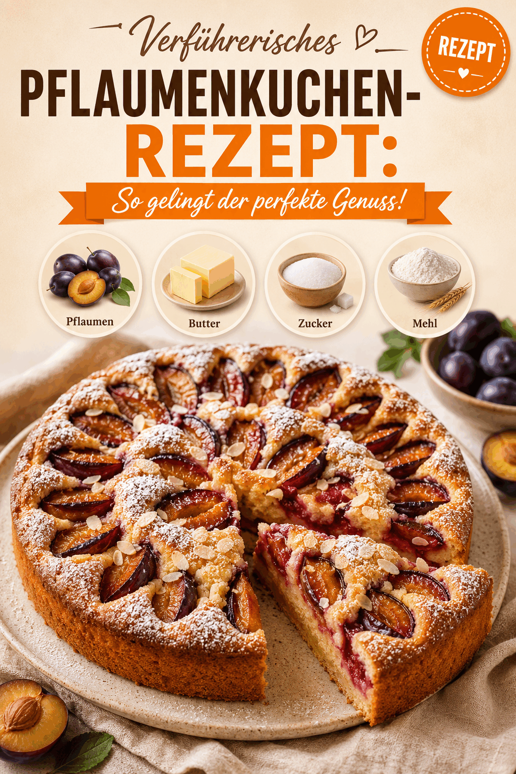 Verführerisches Pflaumenkuchen-Rezept: So gelingt der perfekte Genuss!
