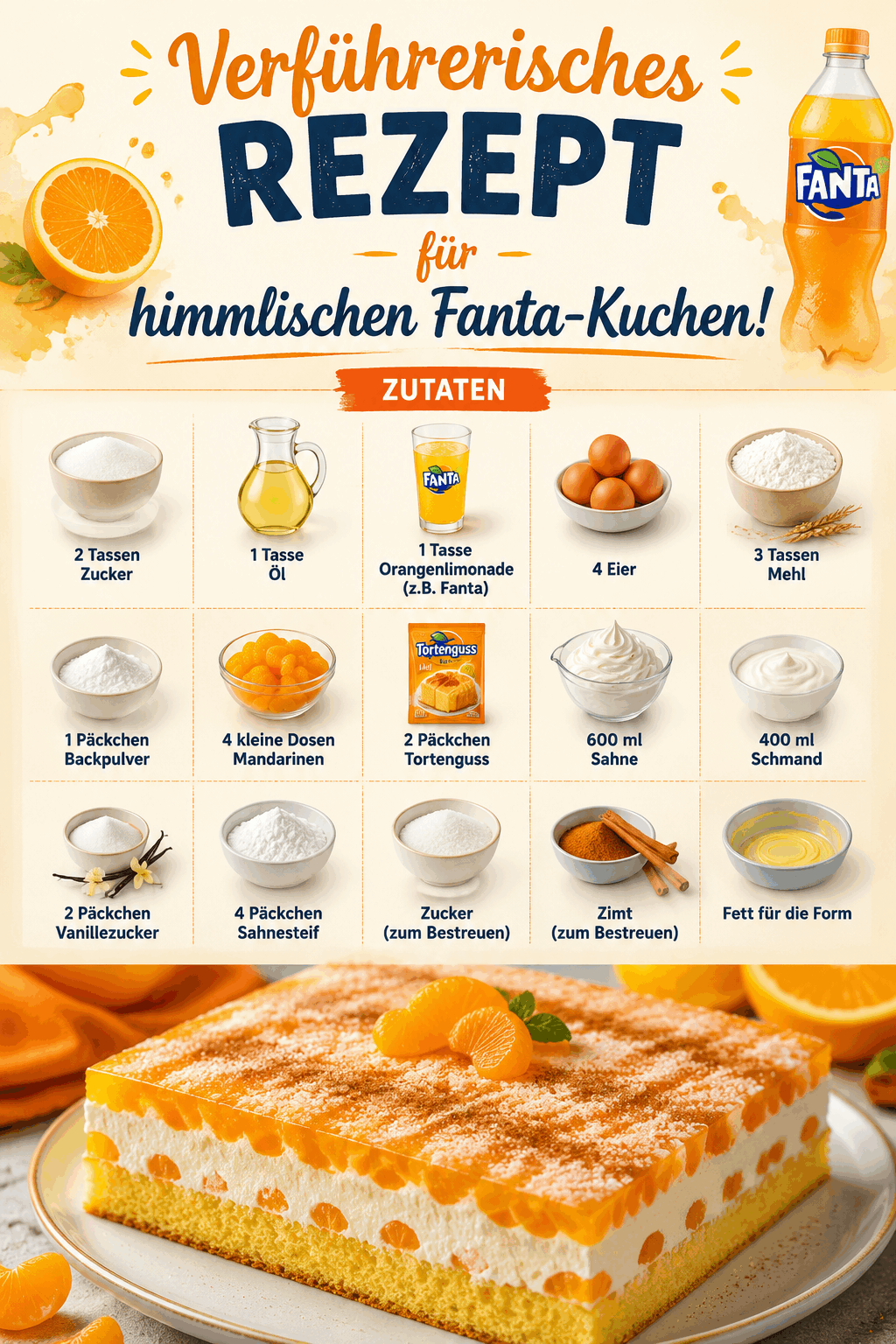 Verführerisches Rezept für himmlischen Fanta-Kuchen!