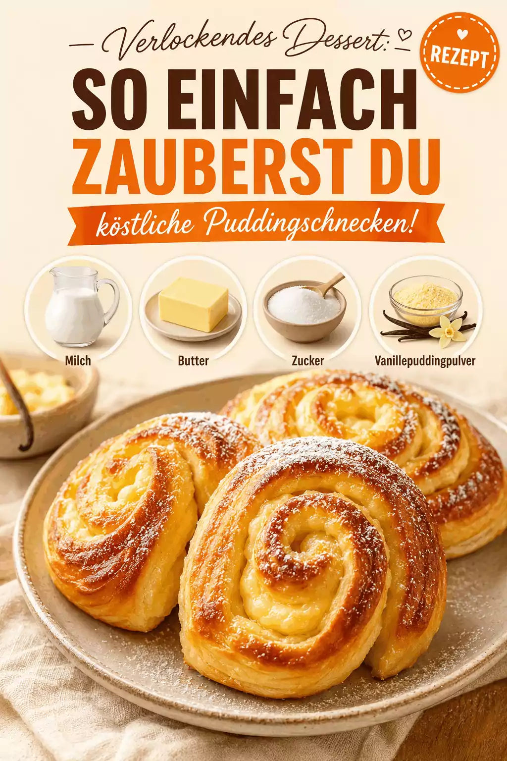 Verlockendes Dessert: So einfach zauberst du köstliche Puddingschnecken!
