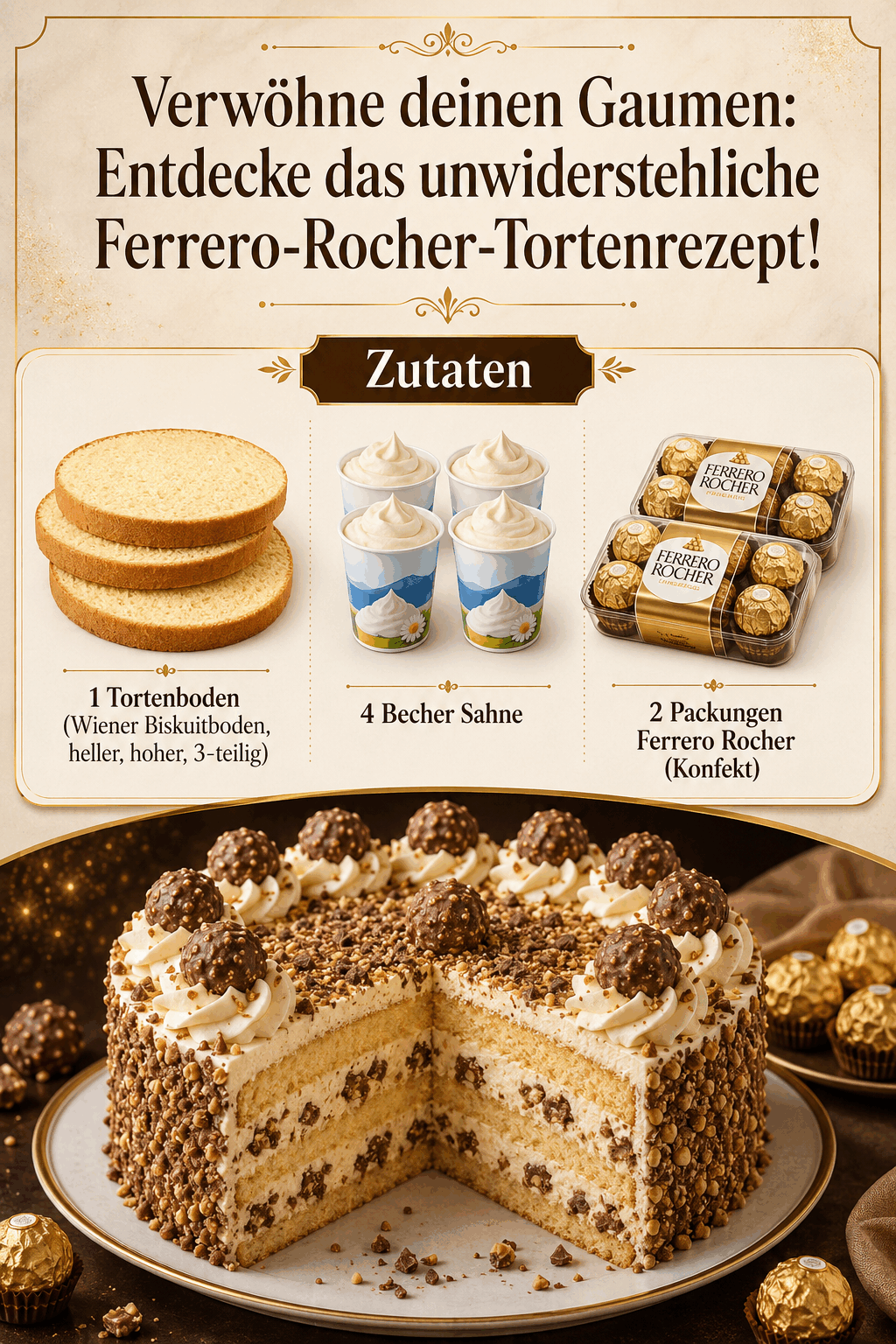 Verwöhne deinen Gaumen: Entdecke das unwiderstehliche Ferrero-Rocher-Tortenrezept!