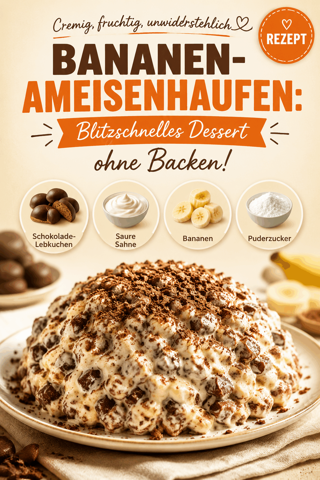Bananen-Ameisenhaufen: Blitzschnelles Dessert ohne Backen!