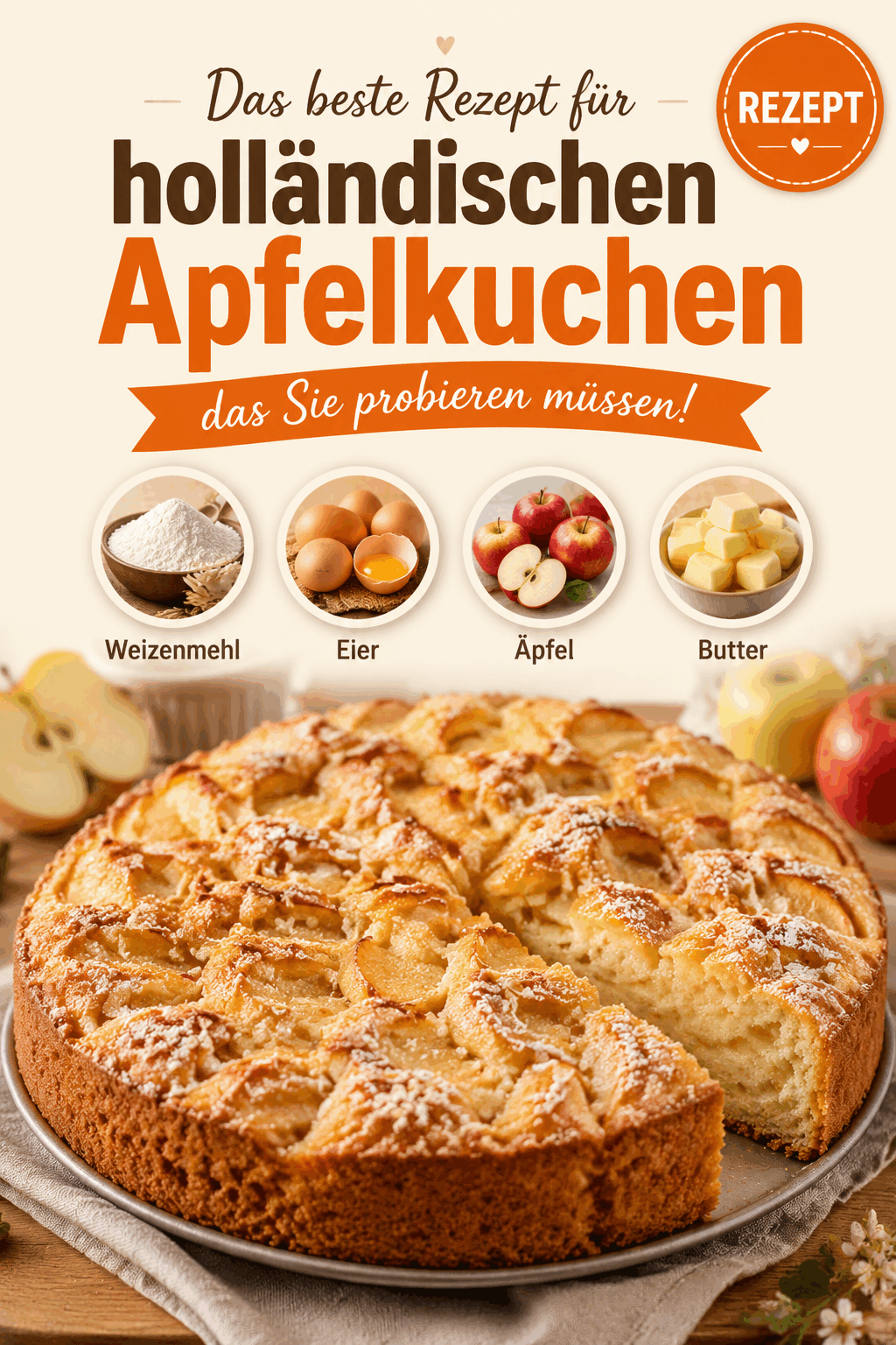 Das beste Rezept für holländischen Apfelkuchen, das Sie probieren müssen!