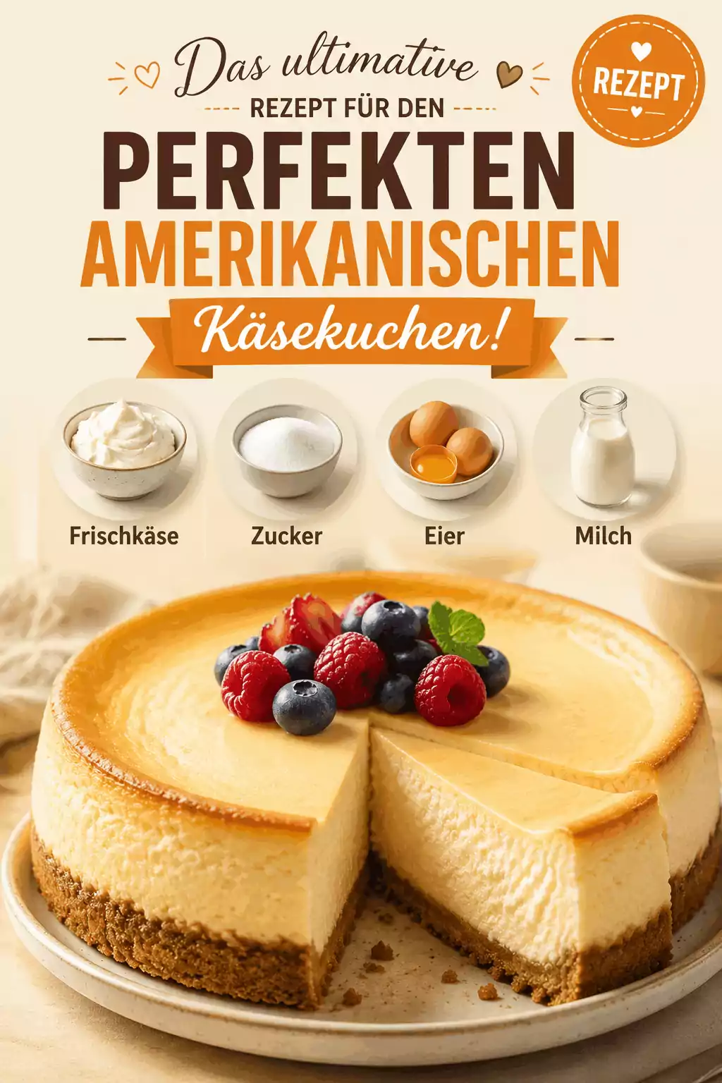 Das ultimative Rezept für den perfekten amerikanischen Käsekuchen!
