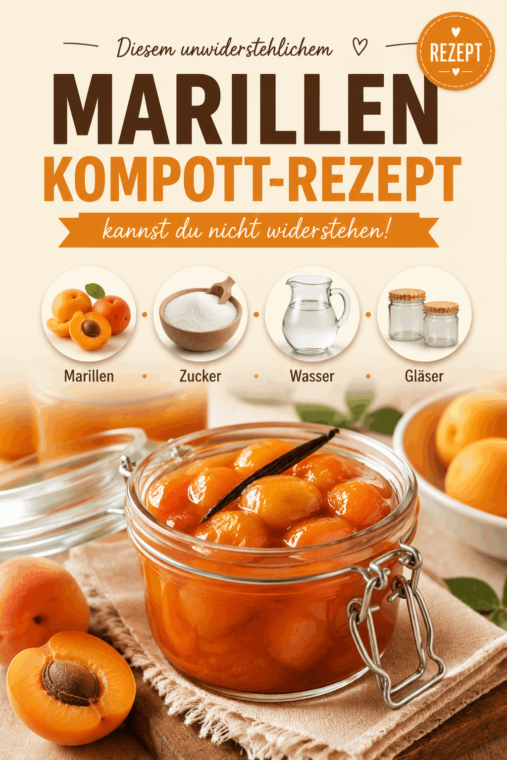 Diesem unwiderstehlichem Marillenkompott-Rezept kannst du nicht widerstehen!