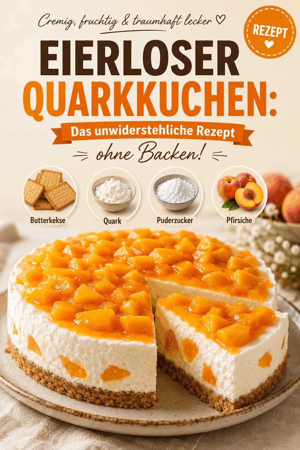 Eierloser Quarkkuchen: Das unwiderstehliche Rezept ohne Backen!