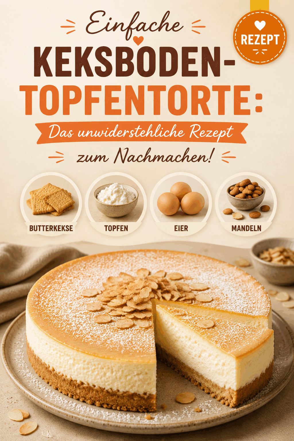 Einfache Keksboden-Topfentorte: Das unwiderstehliche Rezept zum Nachmachen!