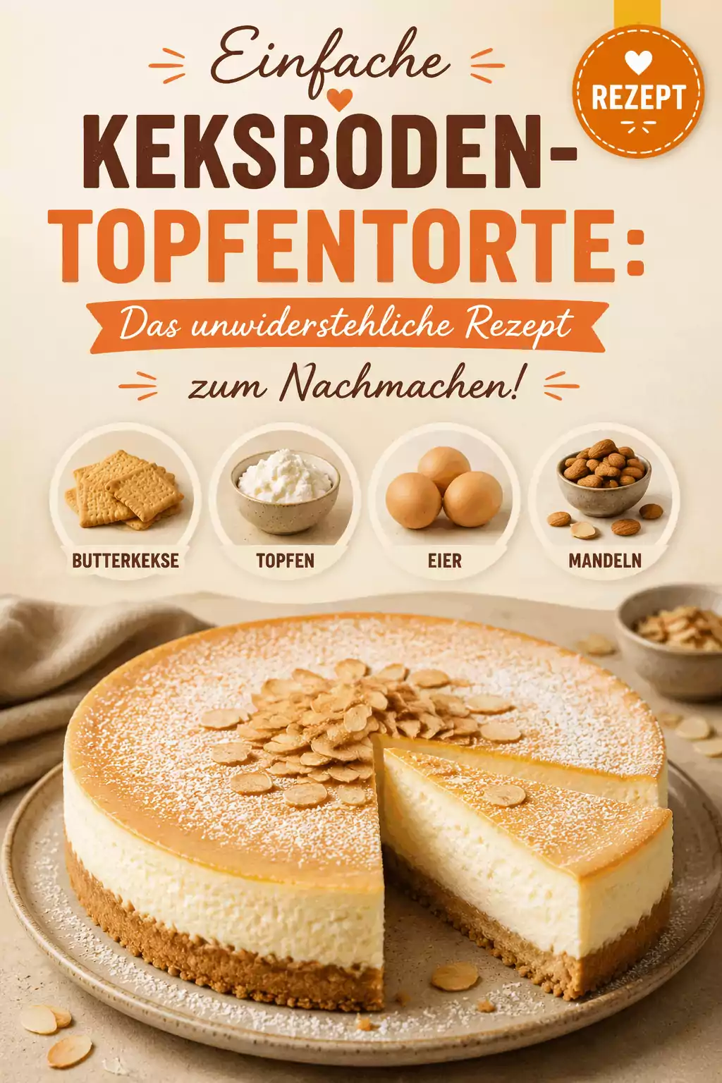 Einfache Keksboden-Topfentorte: Das unwiderstehliche Rezept zum Nachmachen!