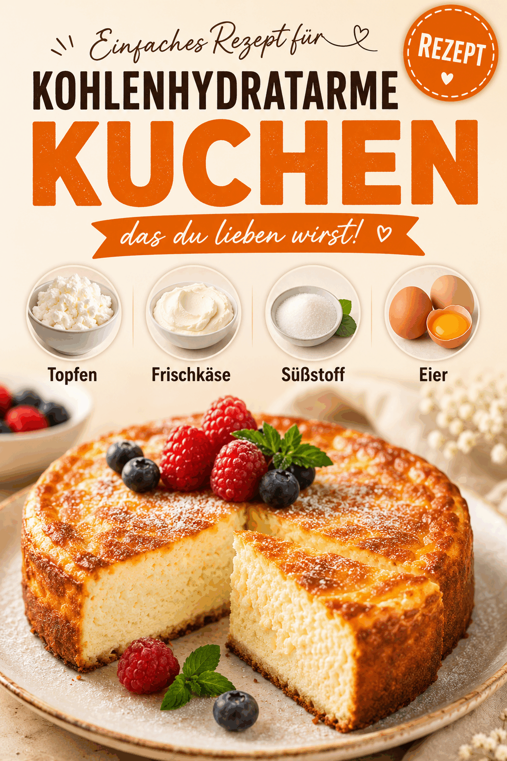 Einfaches Rezept für kohlenhydratarme Kuchen, das du lieben wirst!