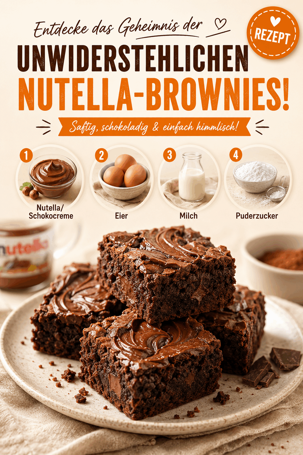 Entdecke das Geheimnis der unwiderstehlichen Nutella-Brownies!