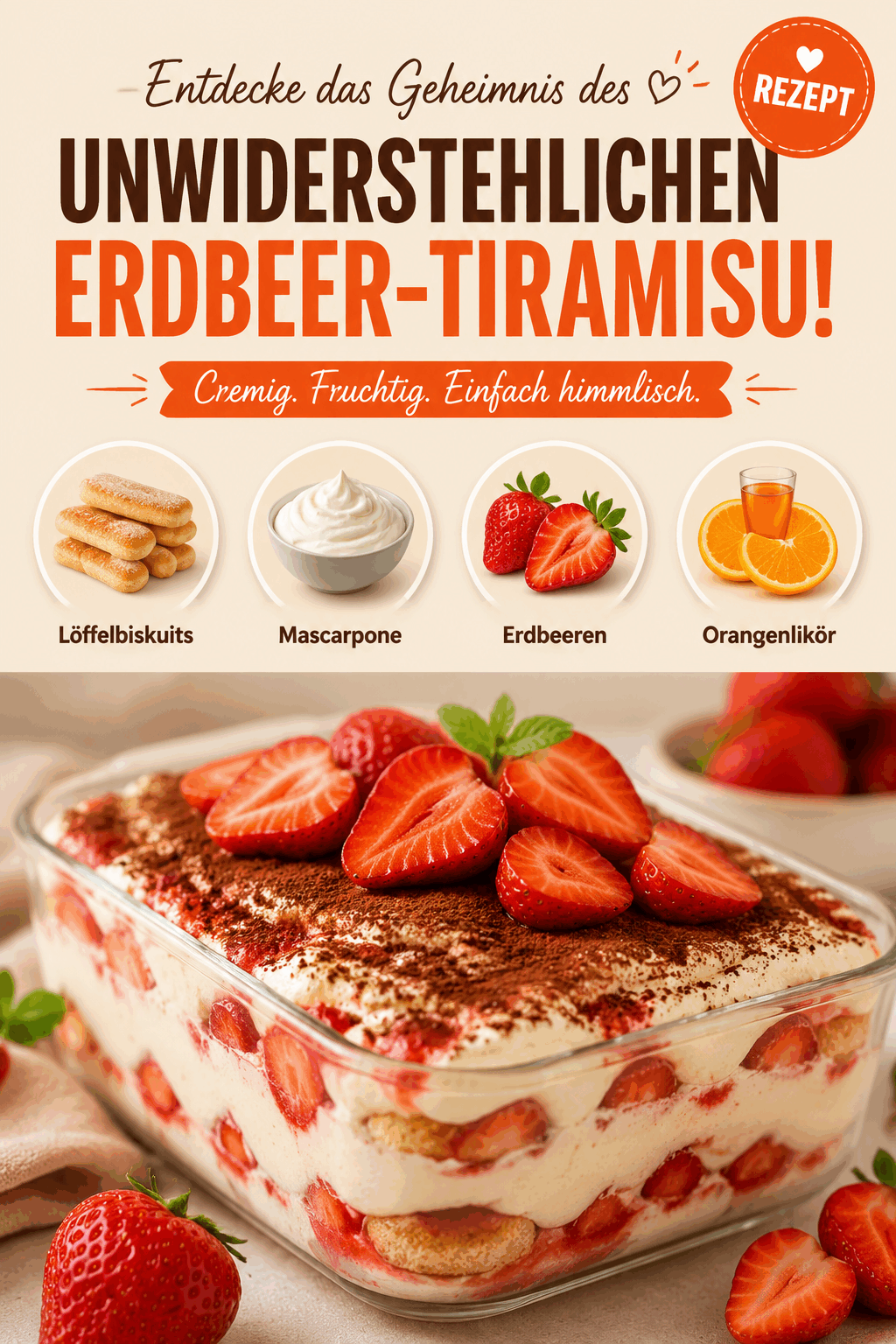 Entdecke das Geheimnis des unwiderstehlichen Erdbeer-Tiramisu!