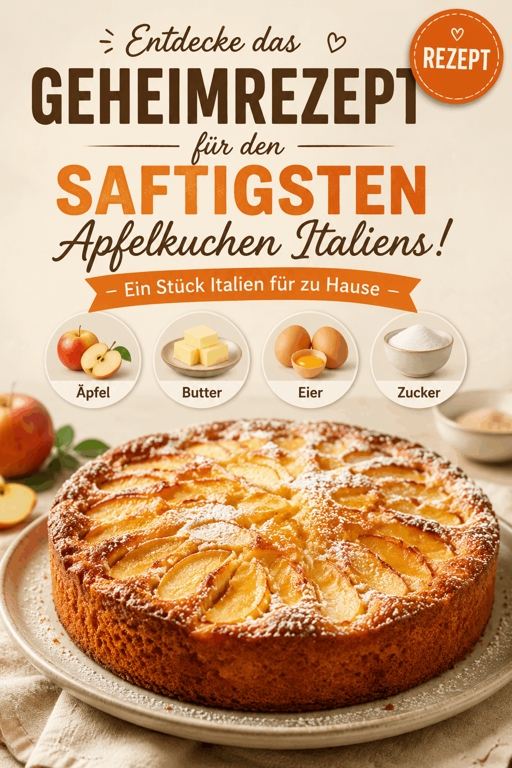 Entdecke das Geheimrezept für den saftigsten Apfelkuchen Italiens!