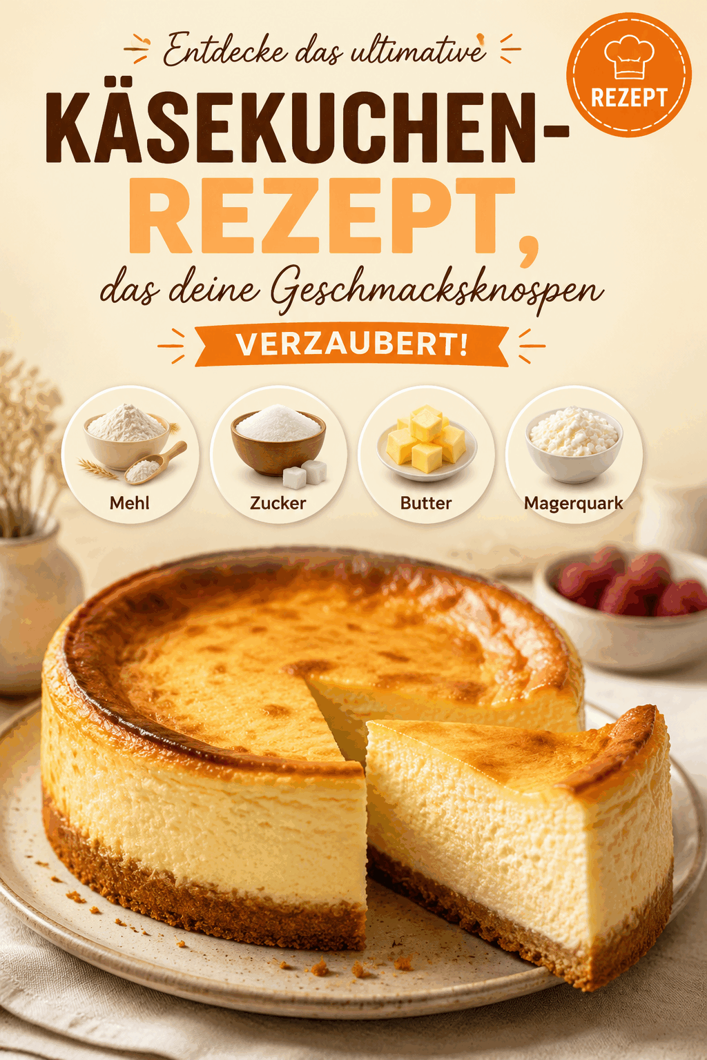 Entdecke das ultimative Käsekuchen-Rezept, das deine Geschmacksknospen verzaubert!