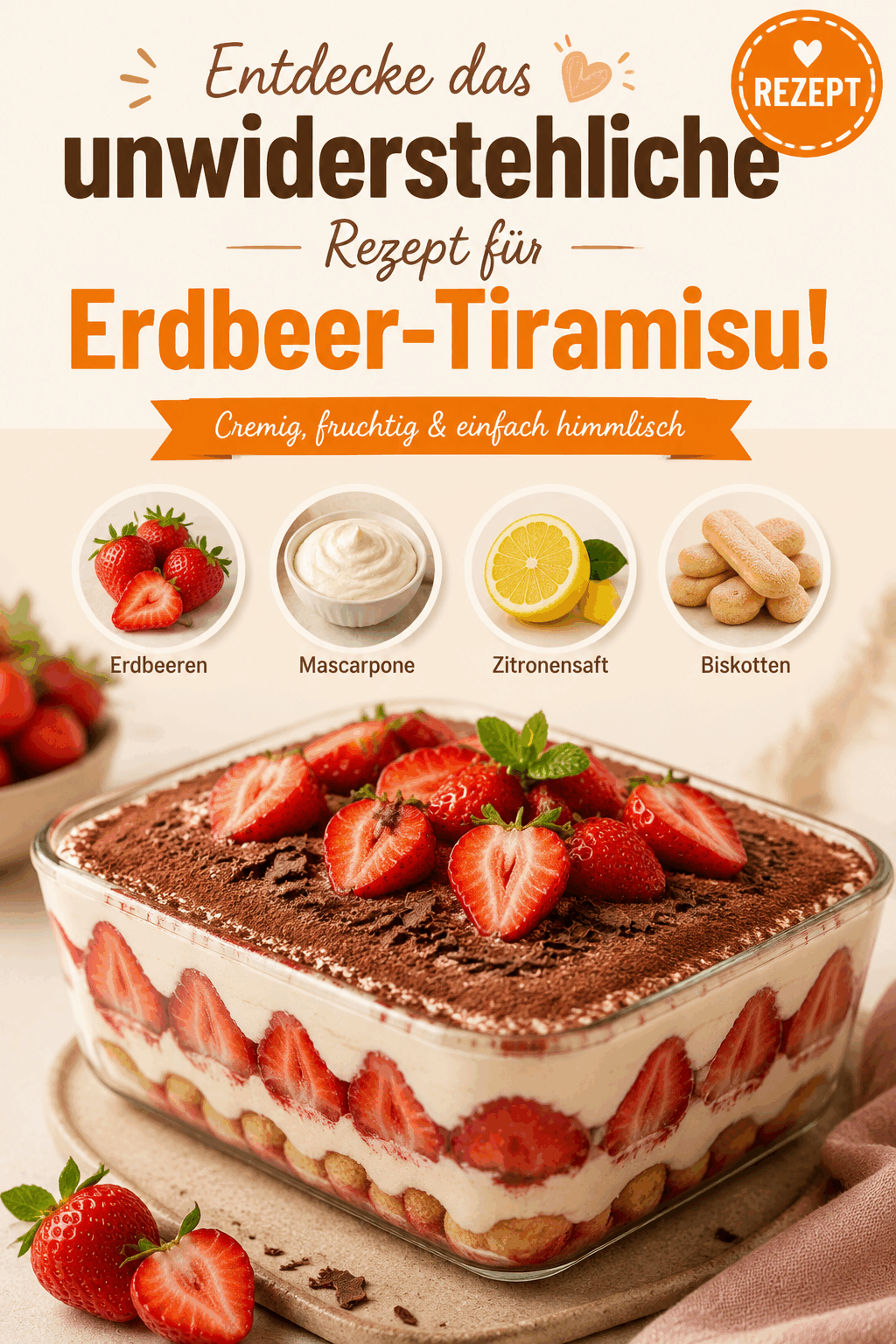 Entdecke das unwiderstehliche Rezept für Erdbeer-Tiramisu!