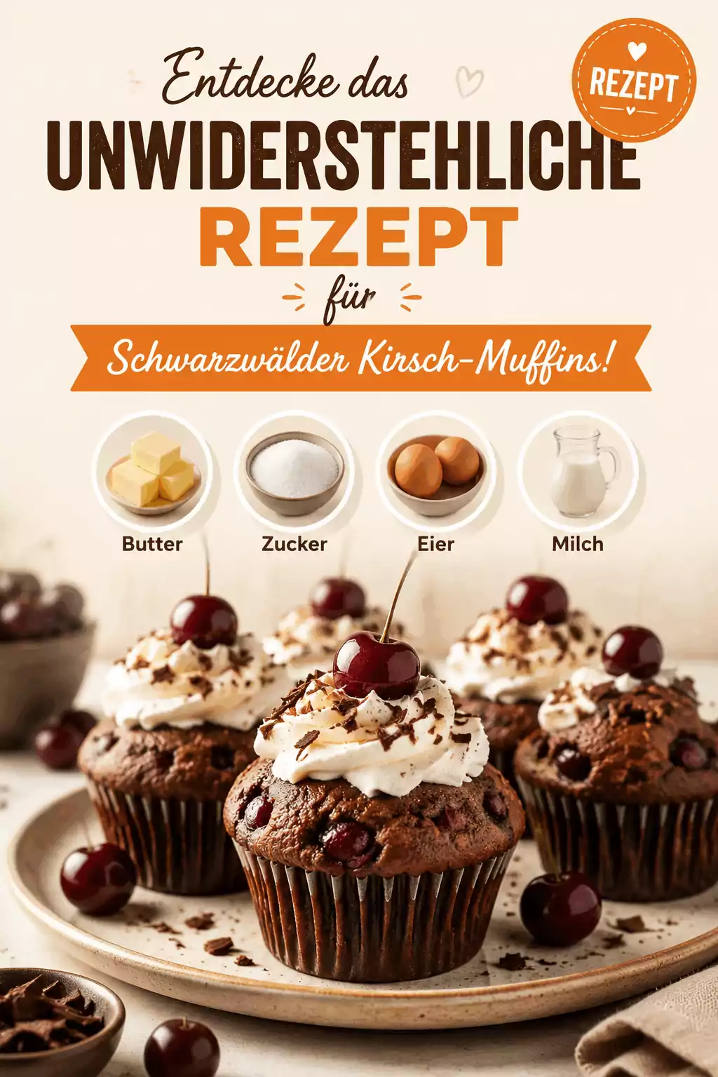 Entdecke das unwiderstehliche Rezept für Schwarzwälder Kirsch-Muffins!