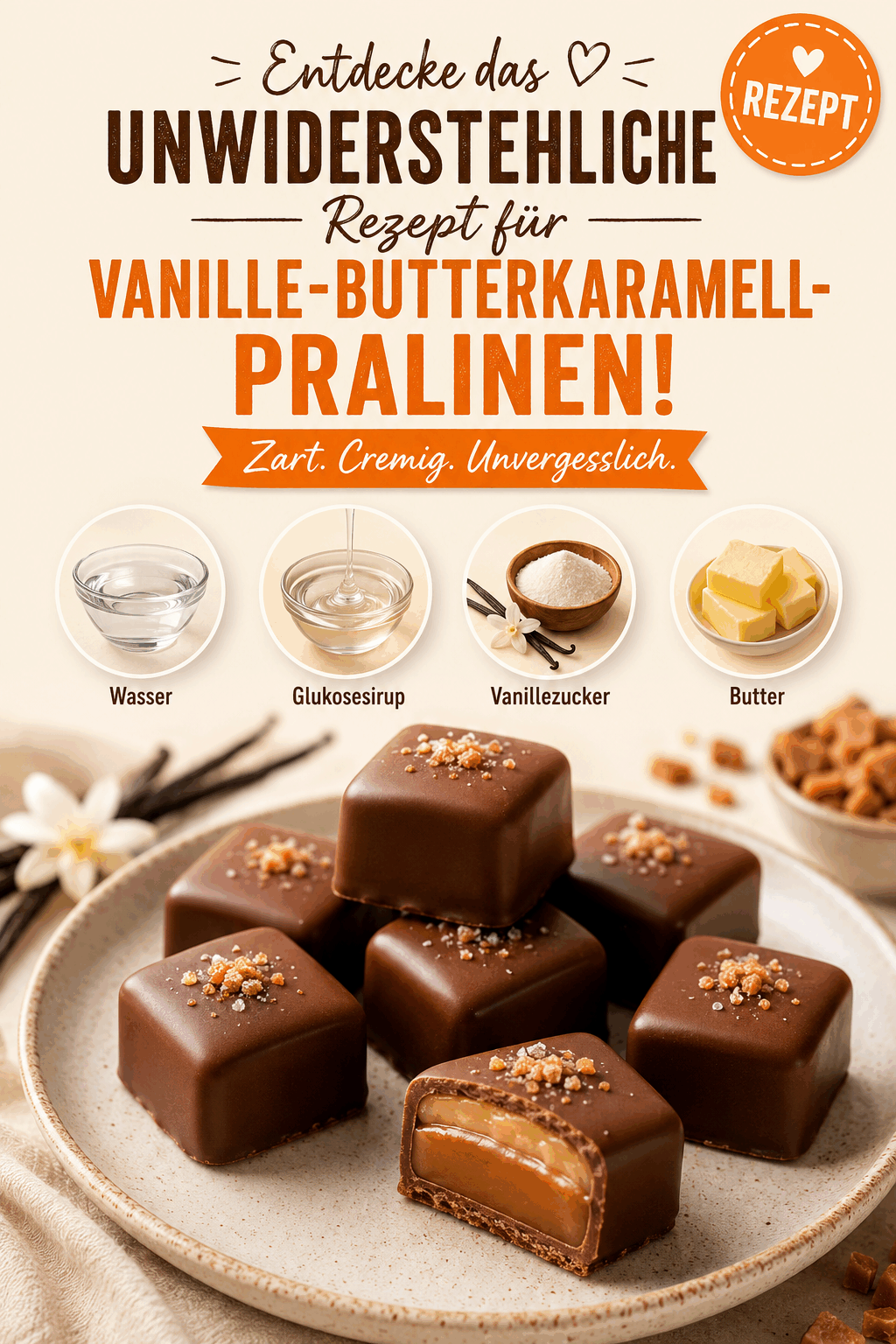 Entdecke das unwiderstehliche Rezept für Vanille-Butterkaramell-Pralinen!