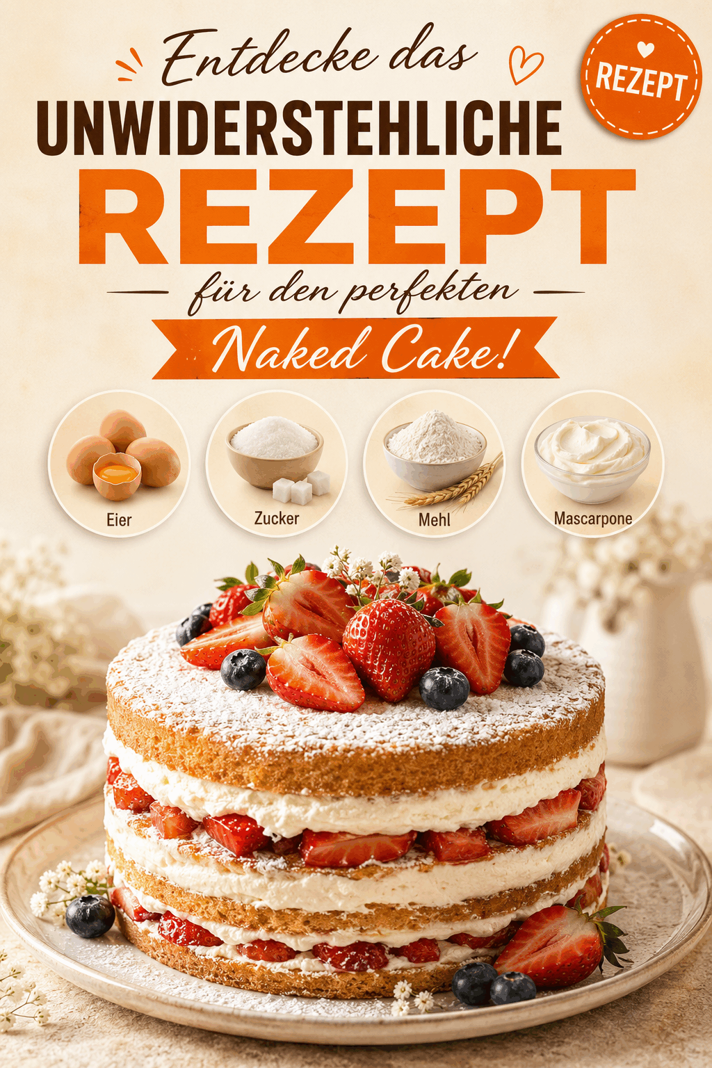 Entdecke das unwiderstehliche Rezept für den perfekten Naked Cake!