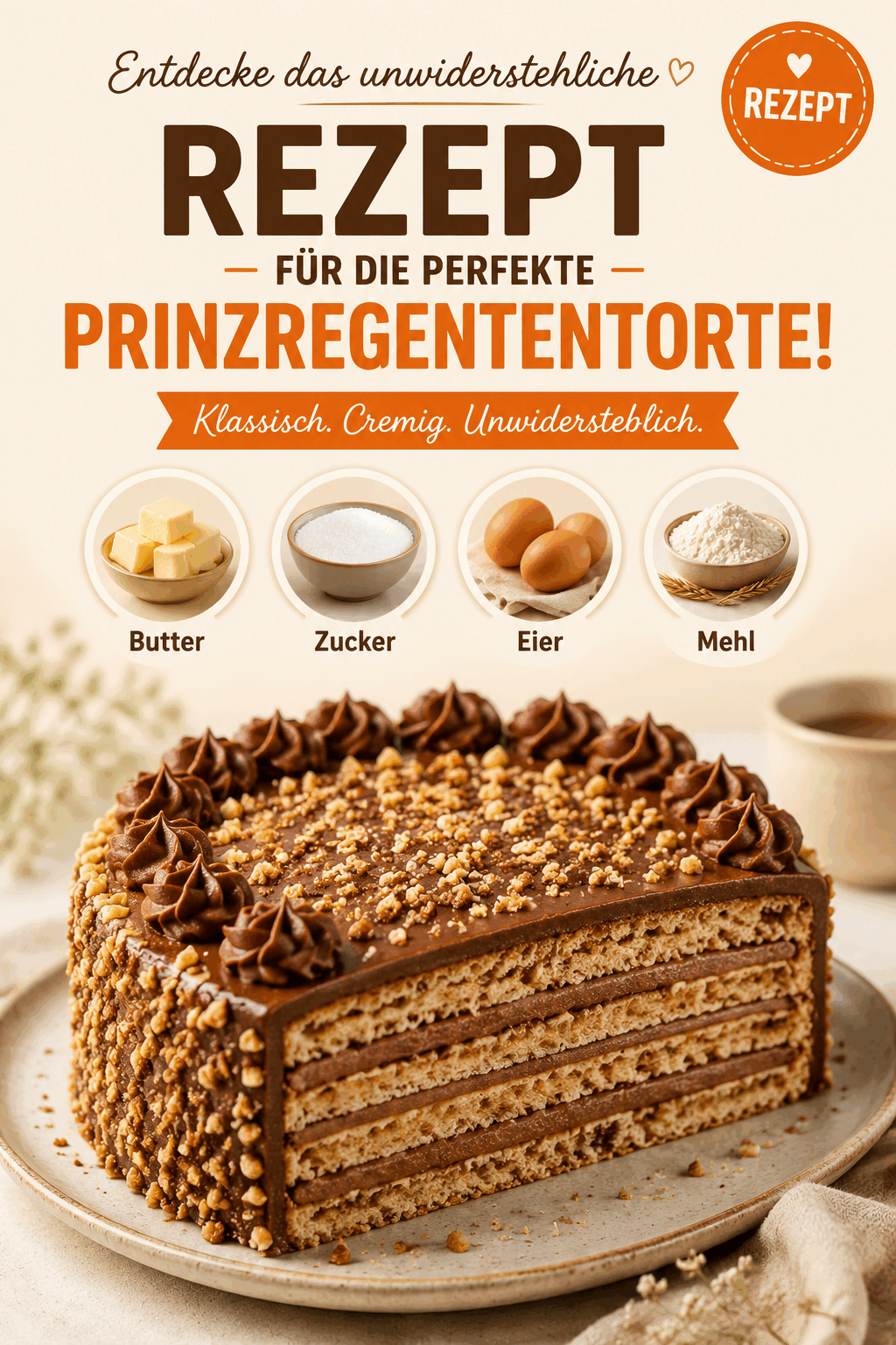 Entdecke das unwiderstehliche Rezept für die perfekte Prinzregententorte!