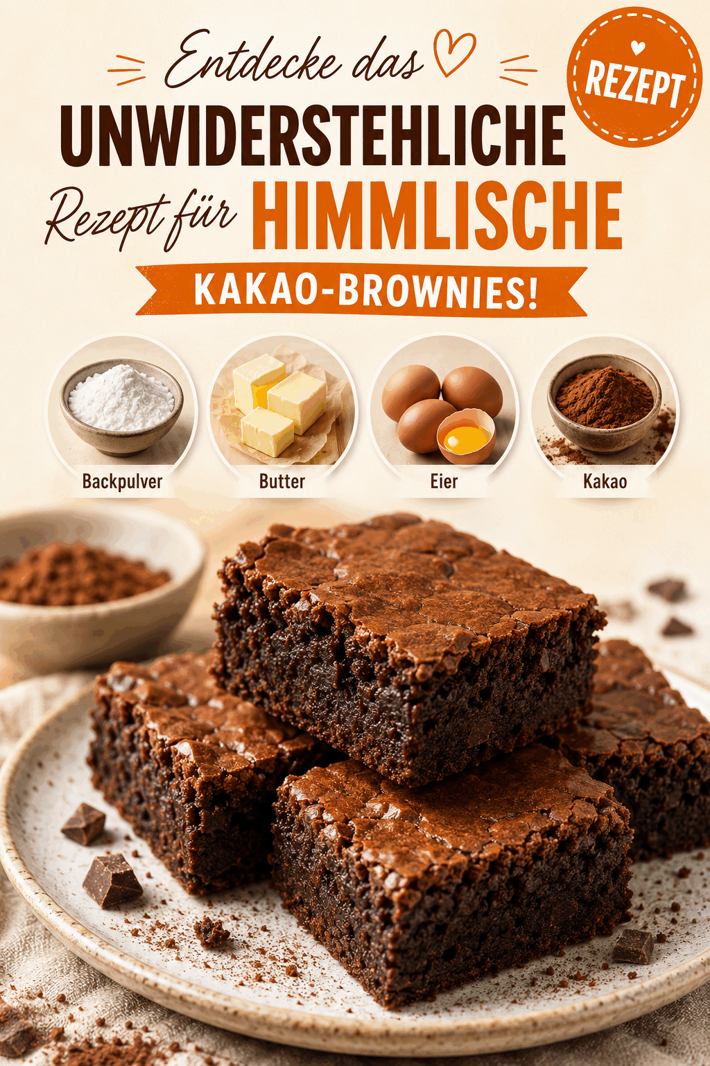 Entdecke das unwiderstehliche Rezept für himmlische Kakao-Brownies!