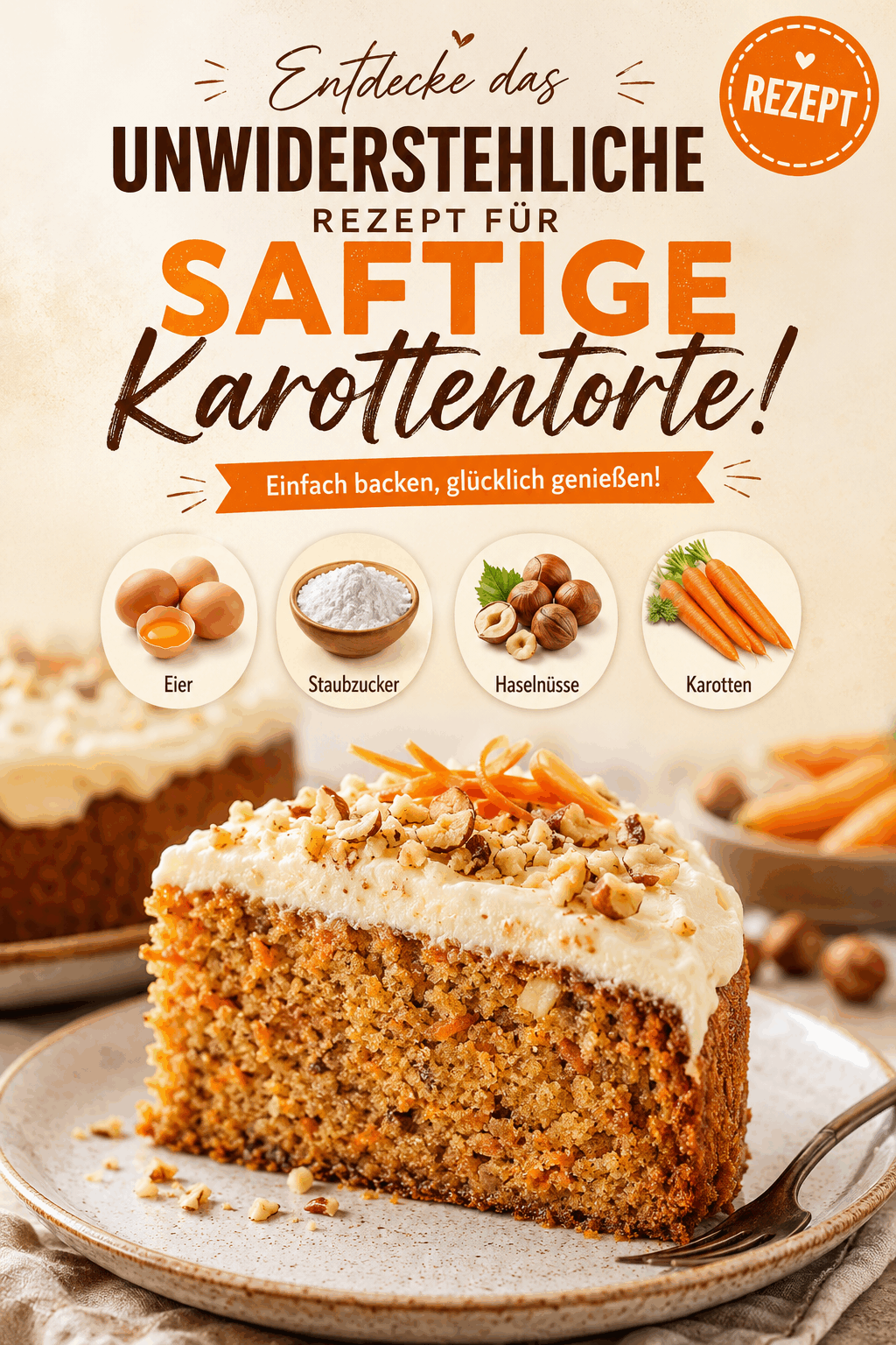Entdecke das unwiderstehliche Rezept für saftige Karottentorte!