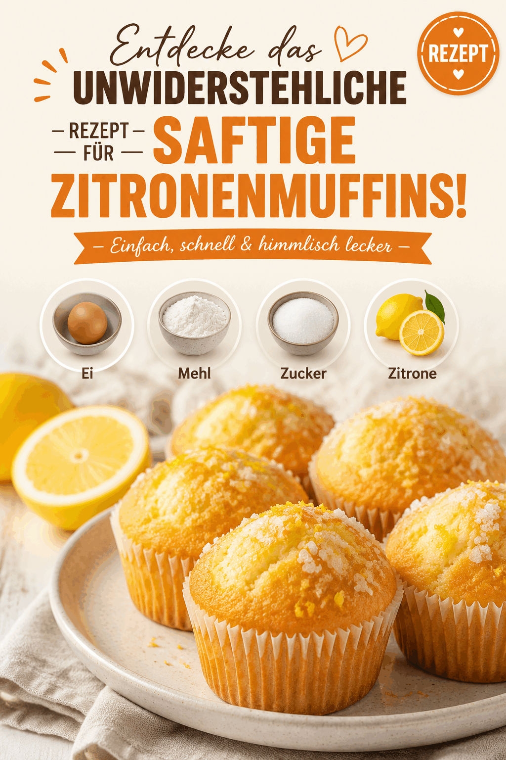 Entdecke das unwiderstehliche Rezept für saftige Zitronenmuffins!