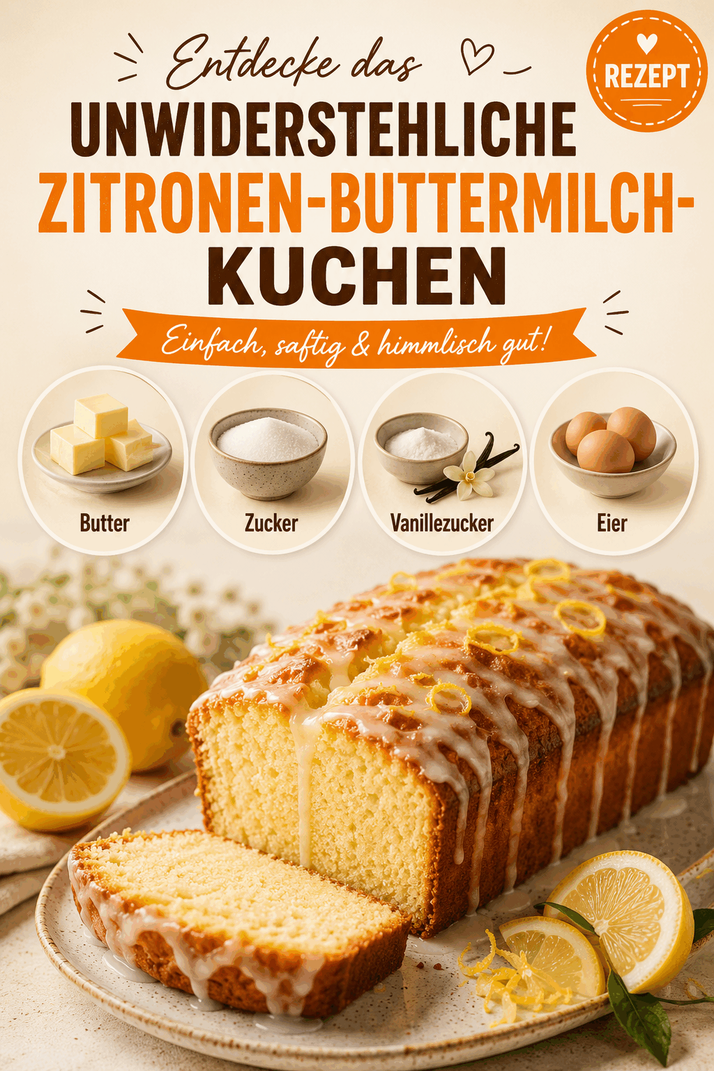 Entdecke das unwiderstehliche Zitronen-Buttermilch-Kuchen Rezept!