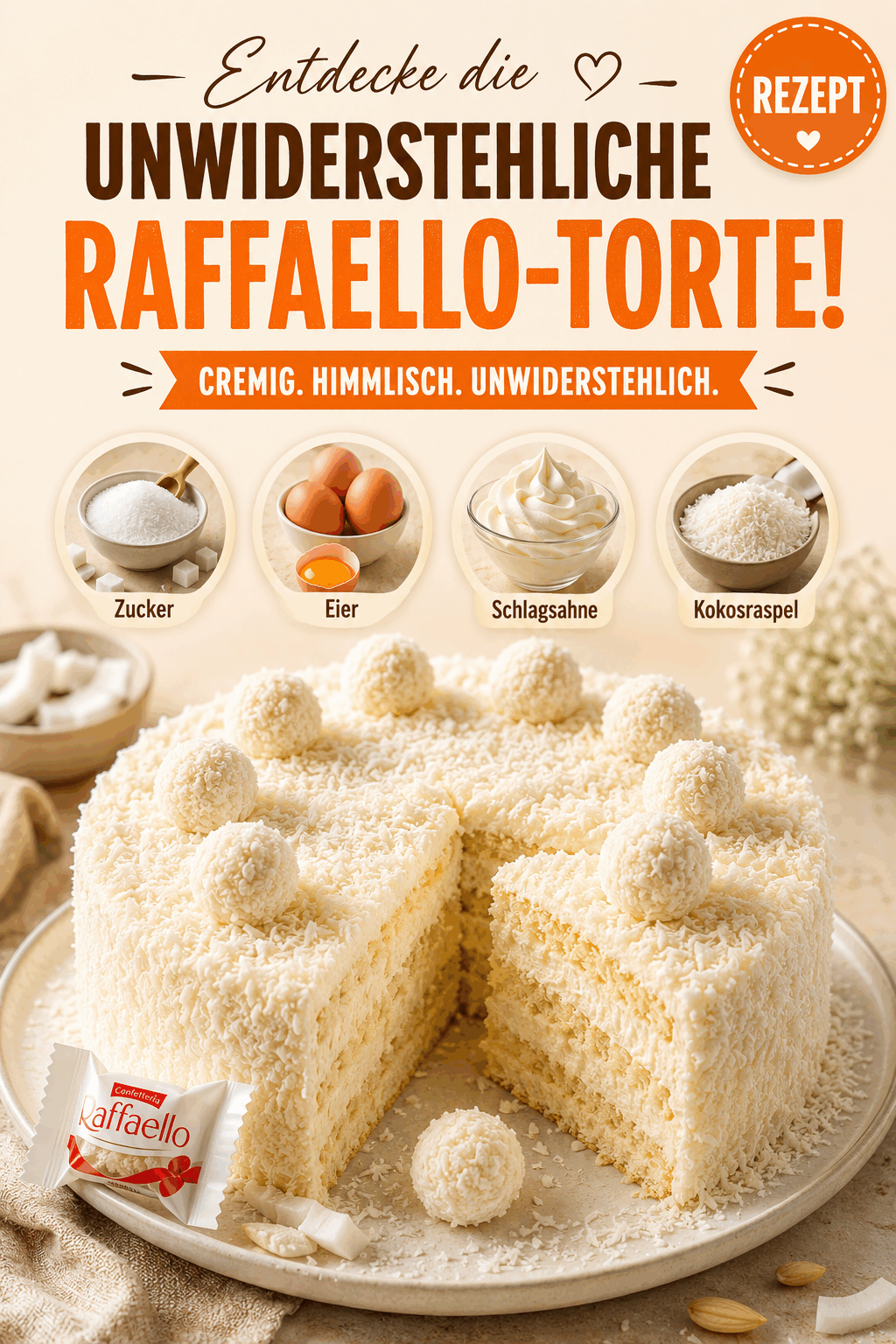 Entdecke die unwiderstehliche Raffaello-Torte!
