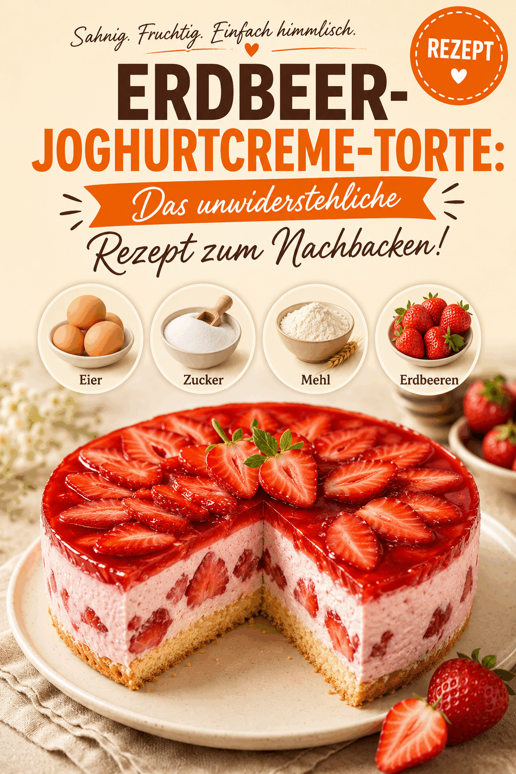 Erdbeer-Joghurtcreme-Torte: Das unwiderstehliche Rezept zum Nachbacken!