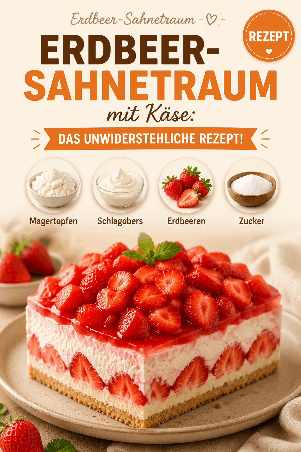 Erdbeer-Sahnetraum mit Käse: Das unwiderstehliche Rezept!