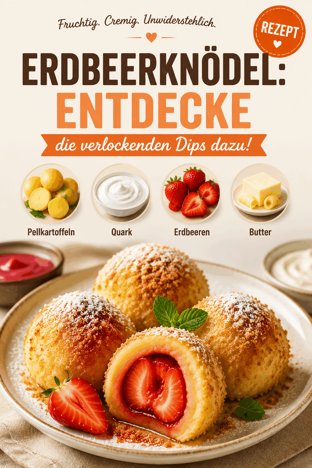 Erdbeerknödel: Entdecke die verlockenden Dips dazu!