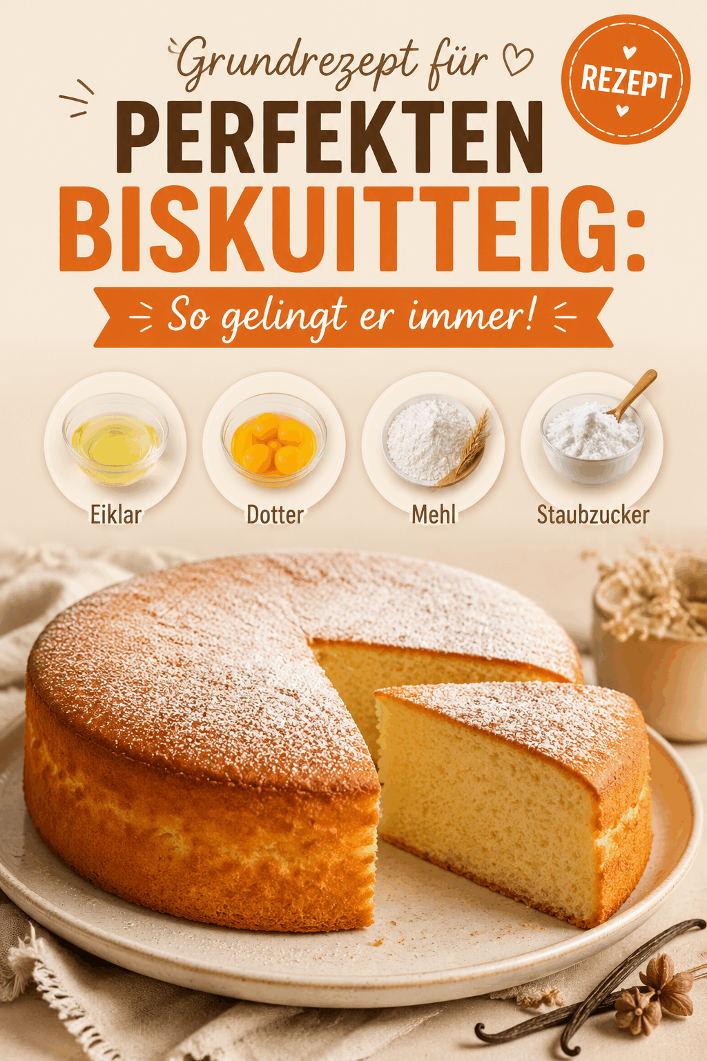 Grundrezept für perfekten Biskuitteig: So gelingt er immer!