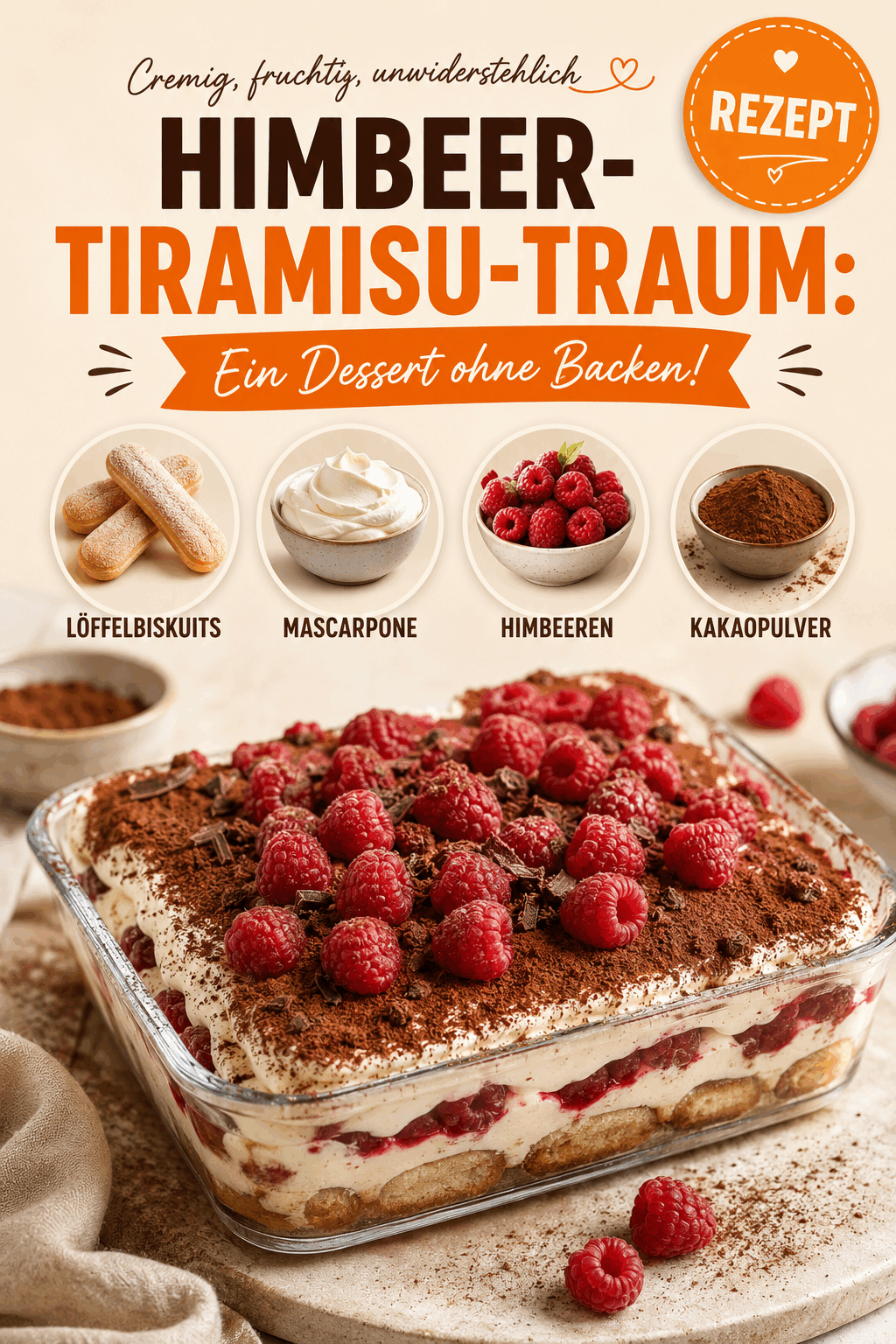 Himbeer-Tiramisu-Traum: Ein Dessert ohne Backen!