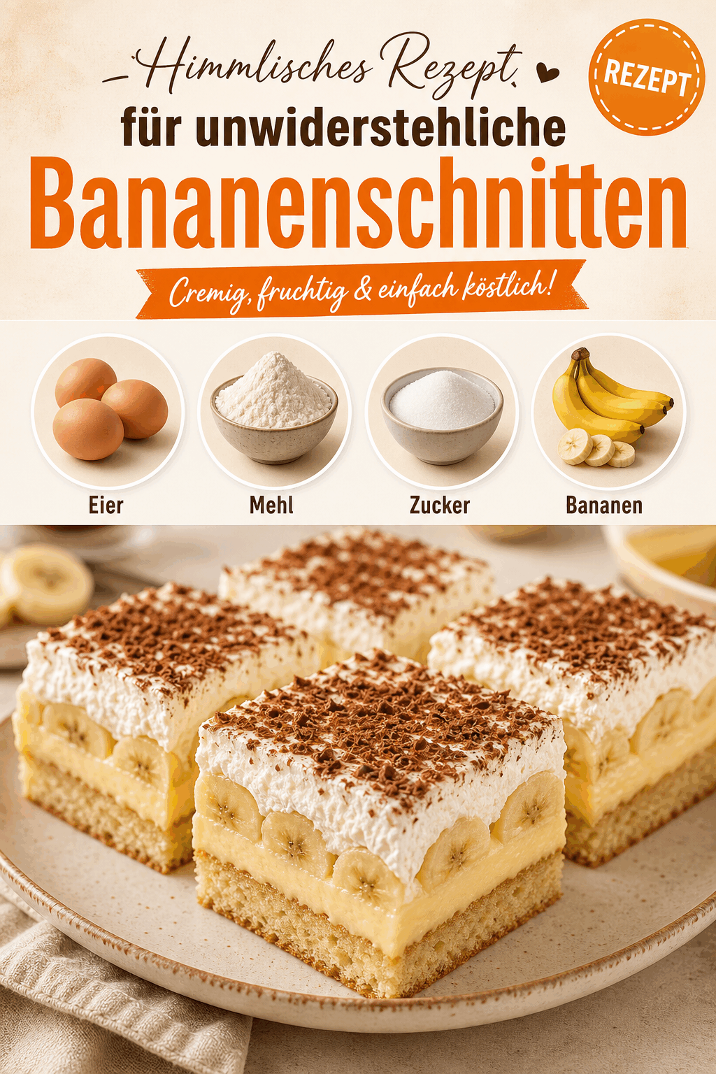 Himmlisches Rezept für unwiderstehliche Bananenschnitten