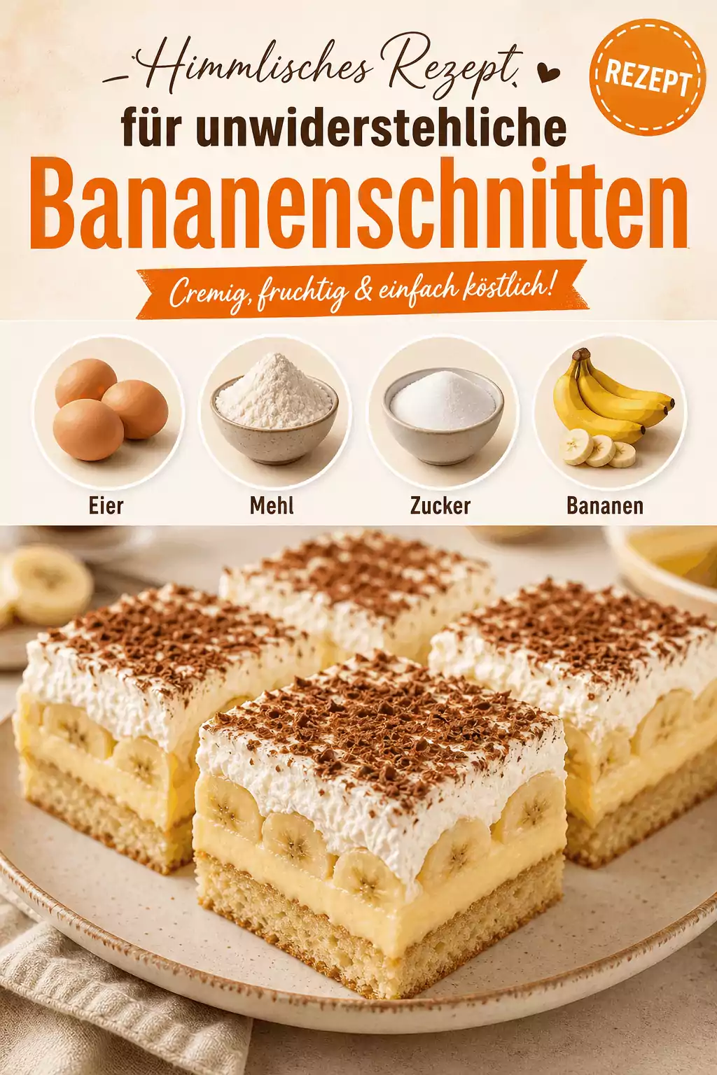 Himmlisches Rezept für unwiderstehliche Bananenschnitten