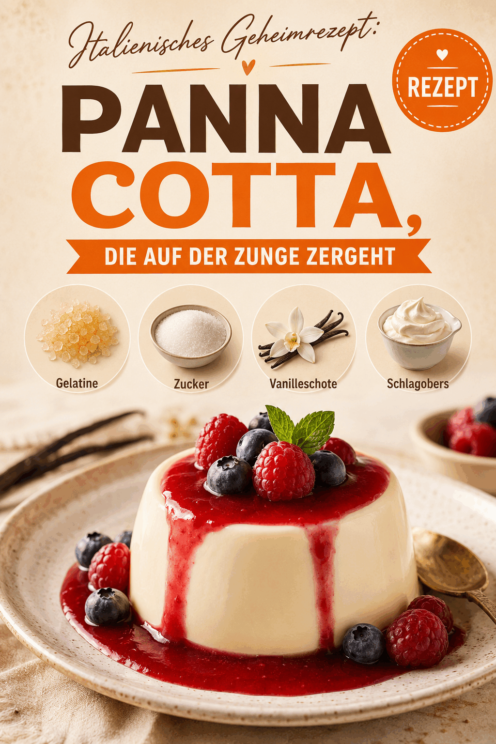 Italienisches Geheimrezept: Panna Cotta, die auf der Zunge zergeht