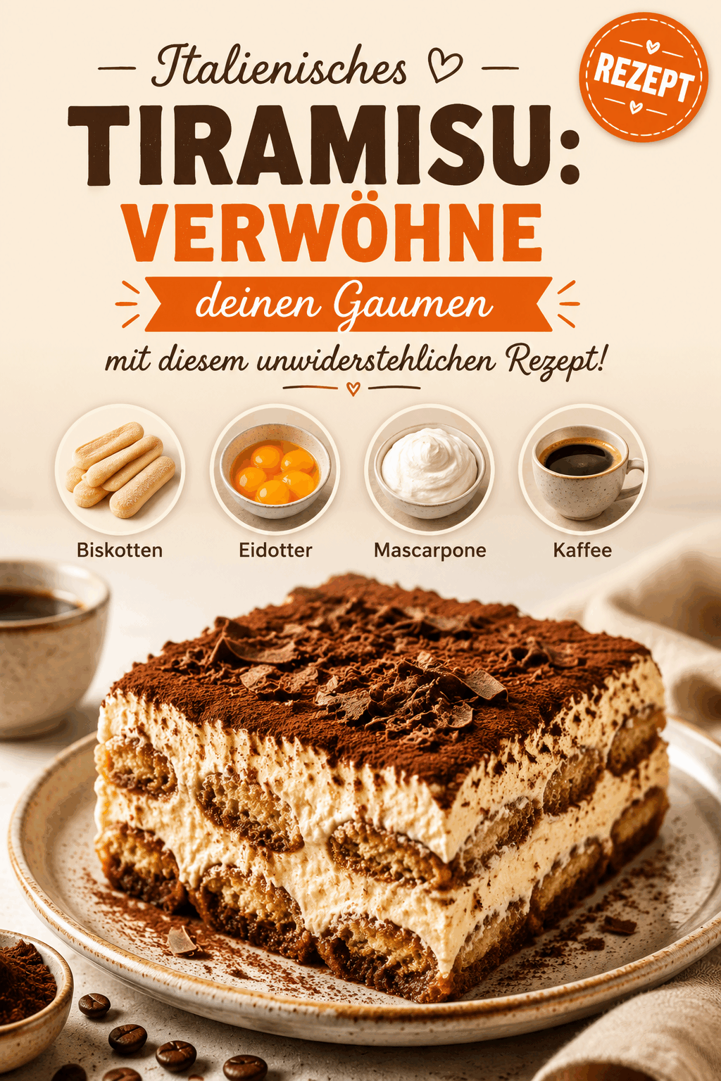 Italienisches Tiramisu: Verwöhne deinen Gaumen mit diesem unwiderstehlichen Rezept!