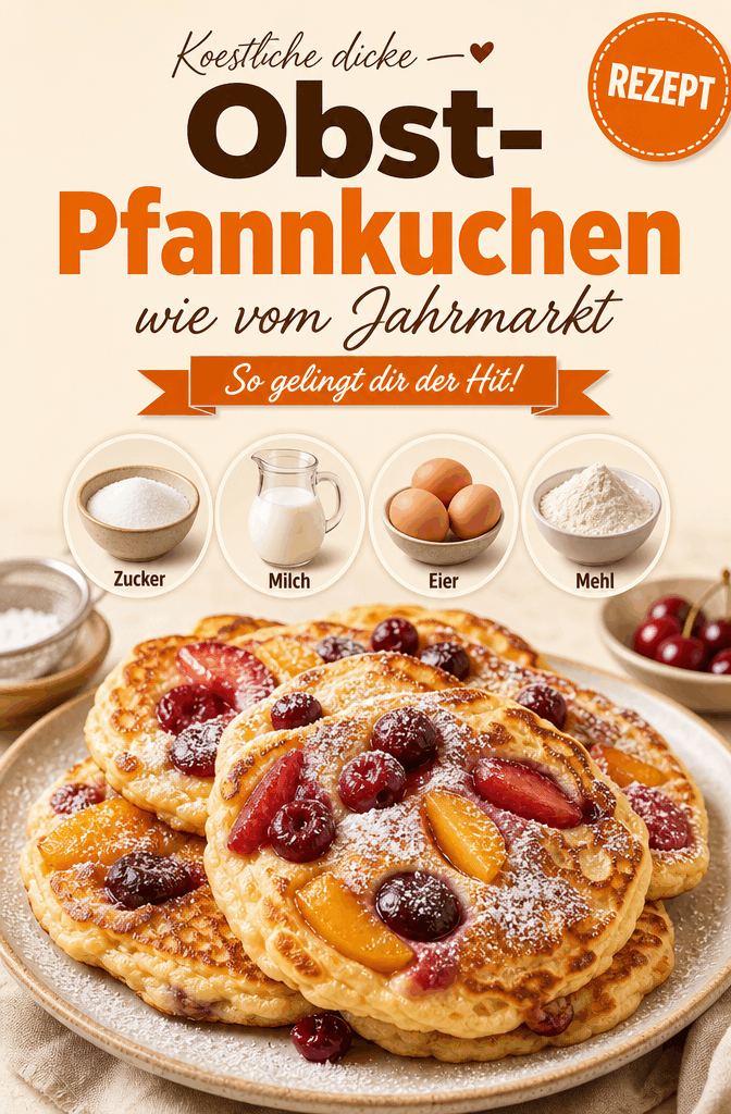 Köstliche Dicke Obst-Pfannkuchen wie vom Jahrmarkt – So gelingt dir der Hit!