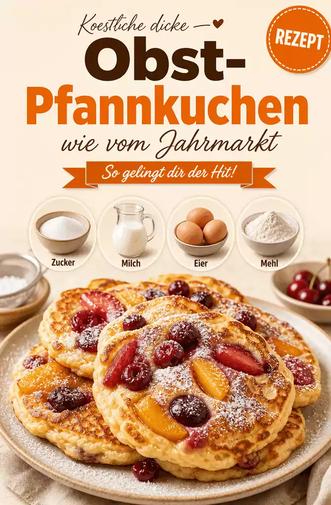 Köstliche Dicke Obst-Pfannkuchen wie vom Jahrmarkt – So gelingt dir der Hit!